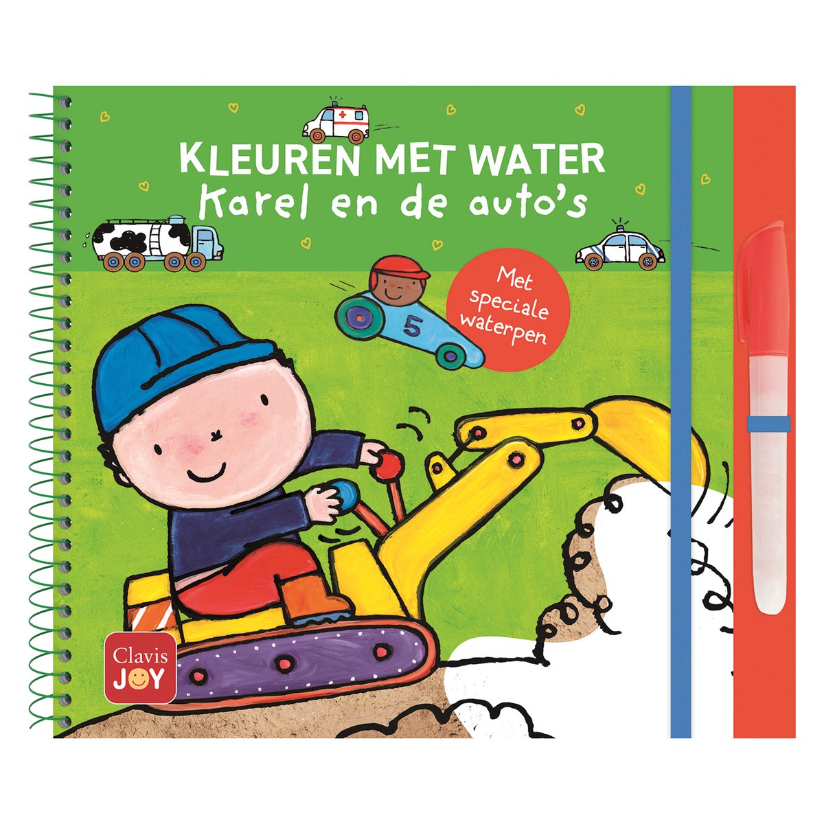 Kleuren met water. Karel en de auto’s