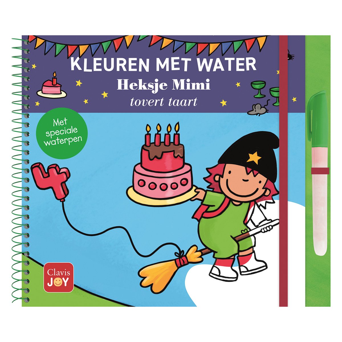 Kleuren met water. Heksje Mimi tovert taart
