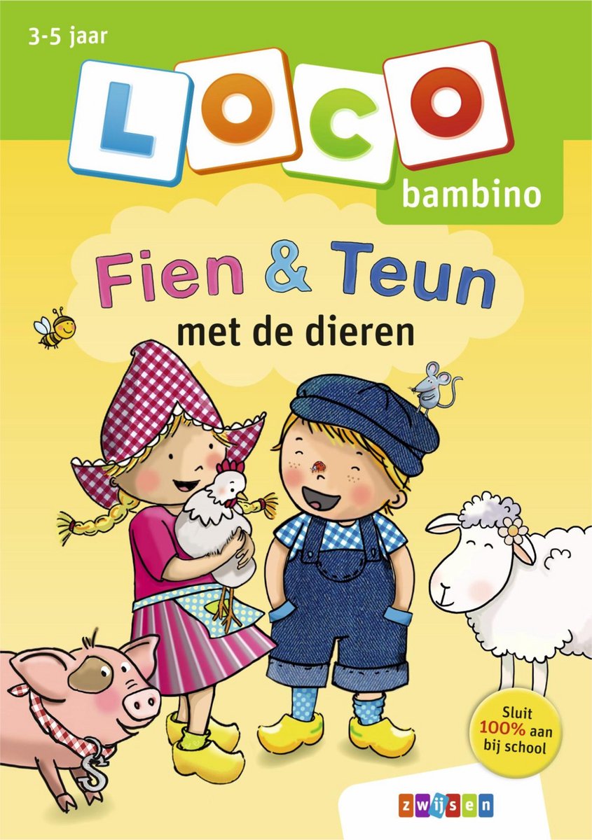Zwijsen Loco Bambino Oefenboekje Fien en Teun met de Dieren
